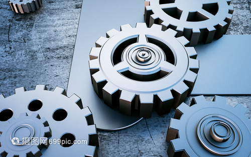 3D機械齒輪場景 現代機械科技的視覺盛宴